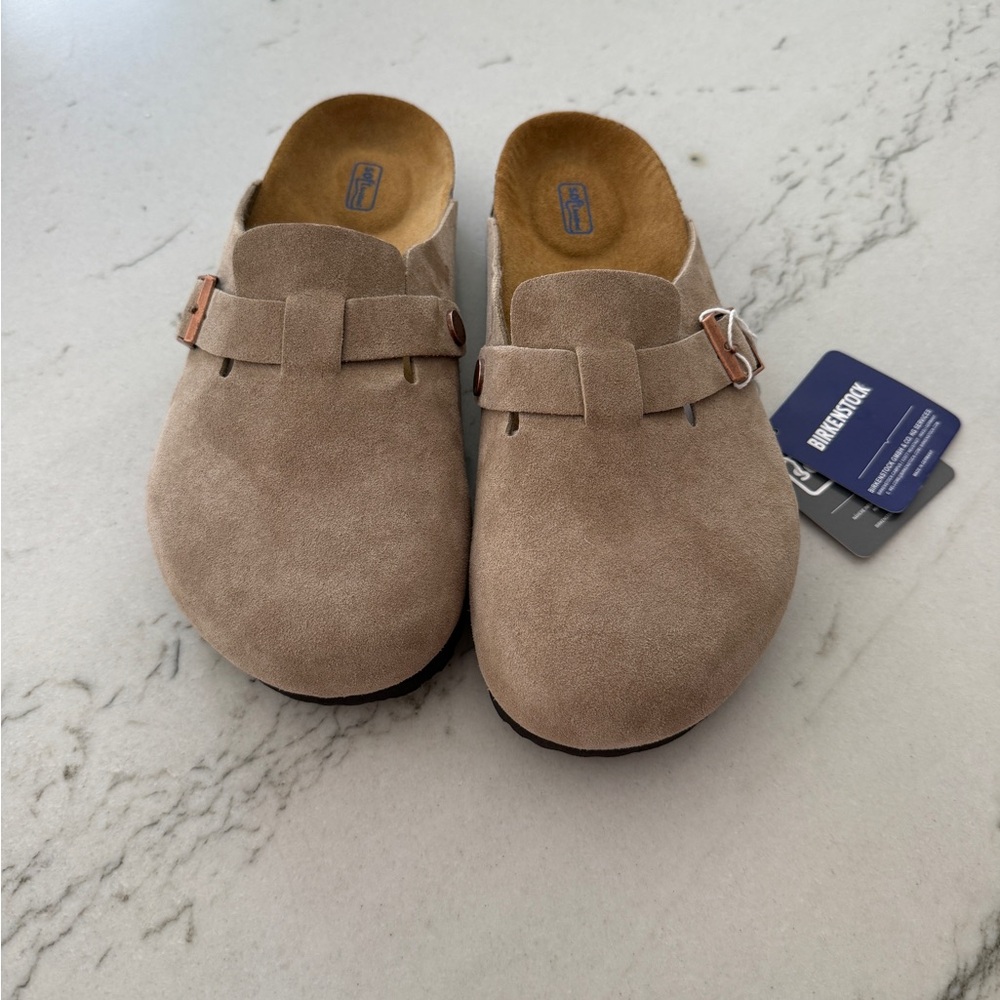 Birkenstock Tan Suede Mules